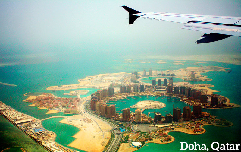 Doha, Qatar - Foto tirada do avião
