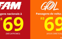 Promoção de passagens nacionais a partir de R$ 69 (TAM e Gol)