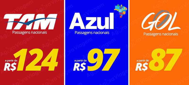 Promoção de passagens nacionais a partir de R$ 87