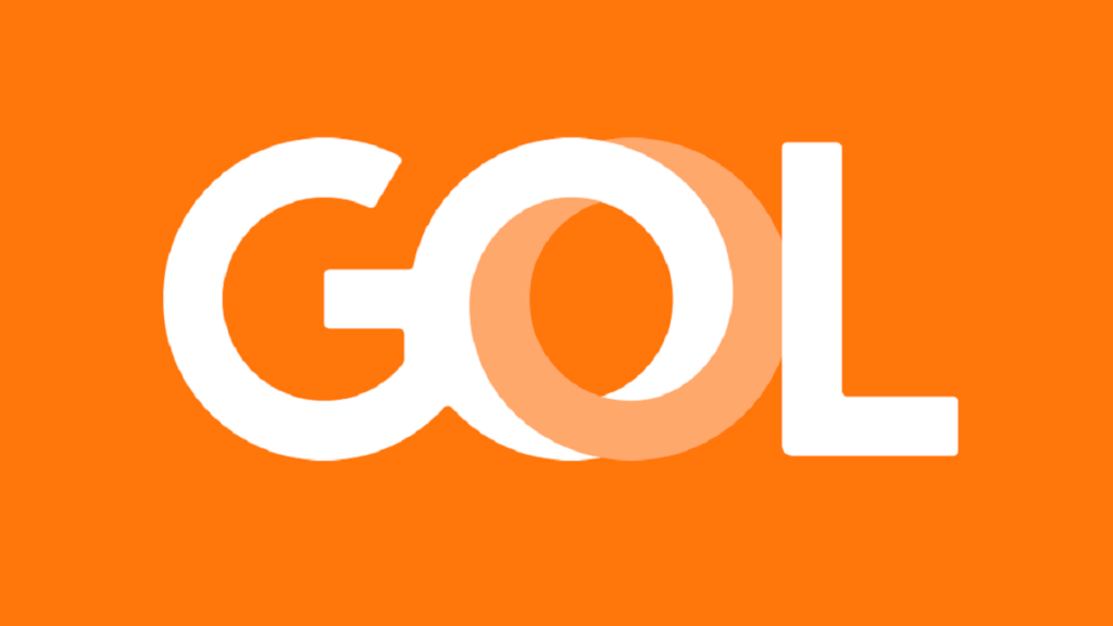 Logomarca Gol, com tons de laranja e cor branca