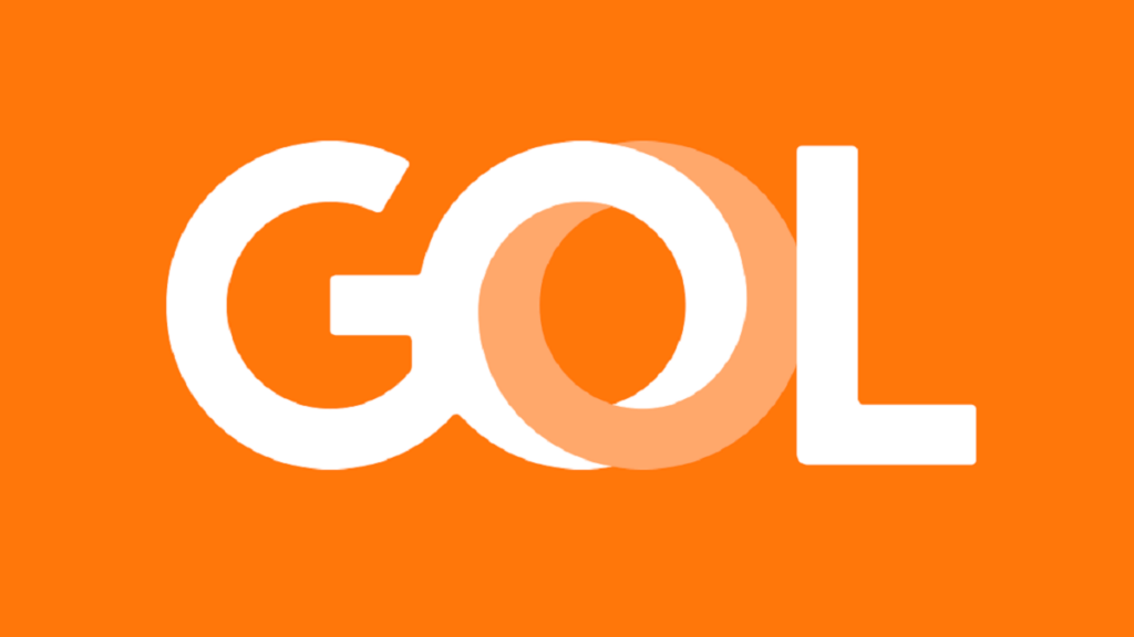 Logo da Gol nas cores laranja e branco com fundo laranja forte. Passagens aéreas Gol promoção madrugada 2022