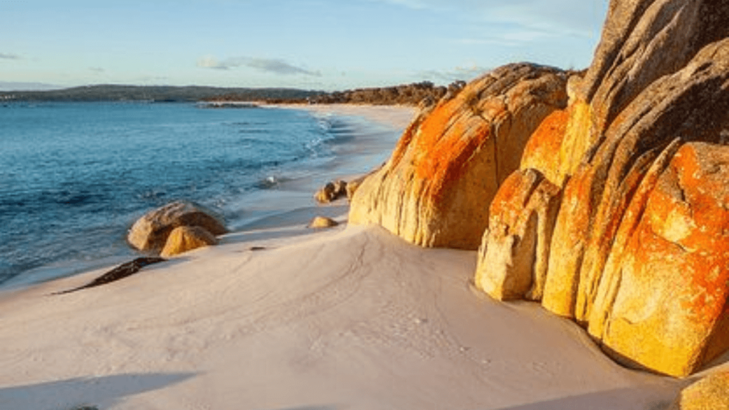 Praia em Tasmânia